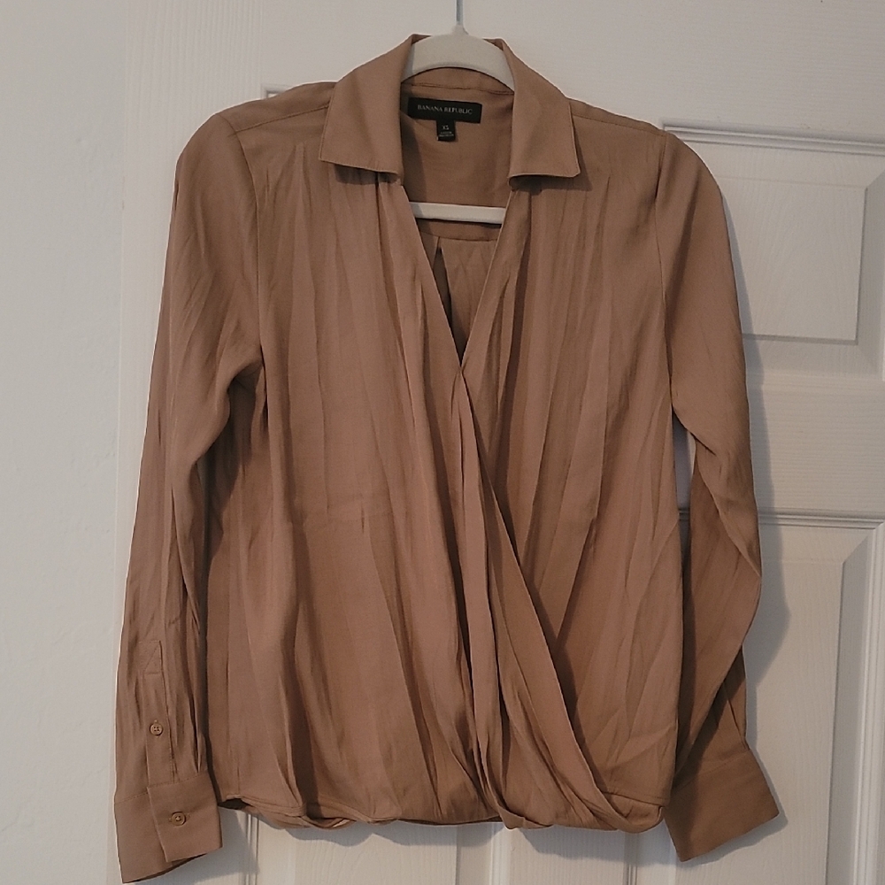 Banana Republic Silk Wrap-Front Blouse